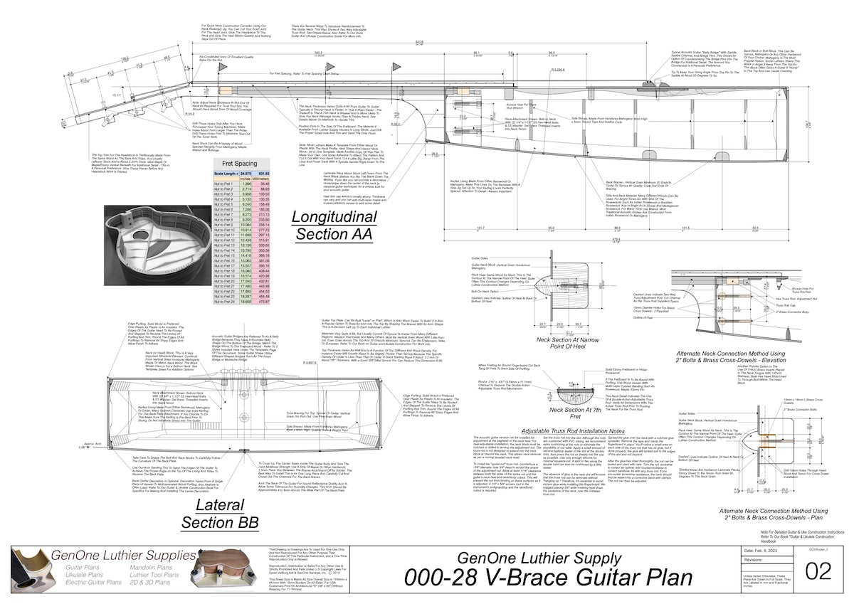 000-28 V-Brace Guitar Plan