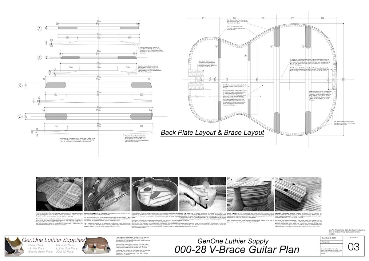 000-28 V-Brace Guitar Back