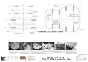 000-28 V-Brace Guitar Back