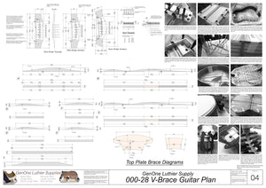 000-28 V-Brace Guitar Top Braces