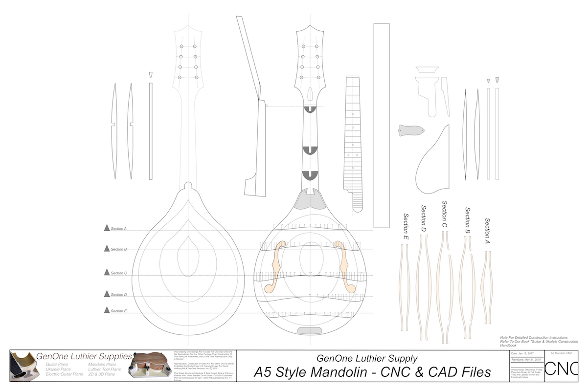 A5 Mandolin 2D CNC Files