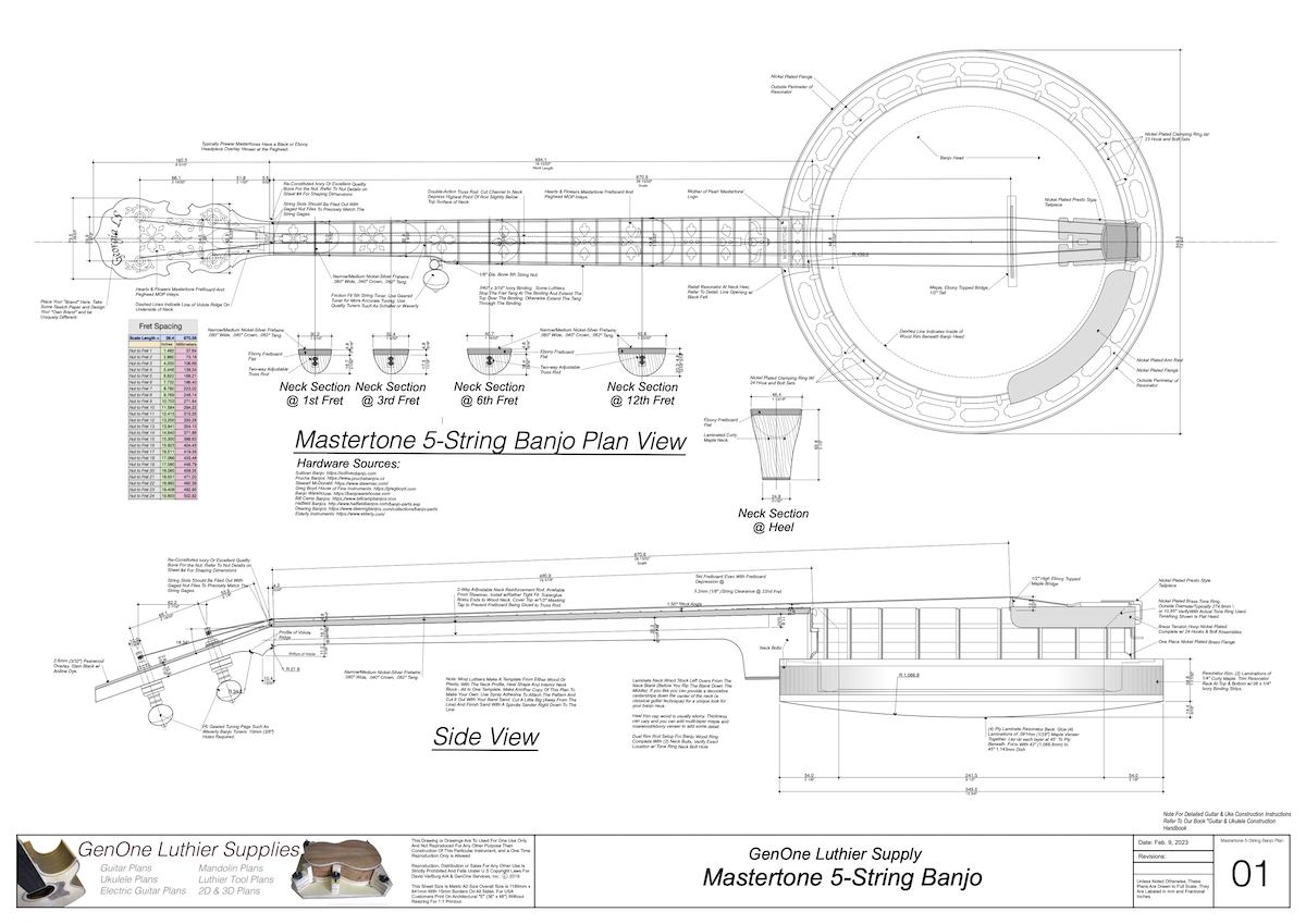 5-String Mastertone Banjo Plans 5-String Mastertone Banjo Plans