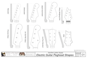 Electric guitar pegheads