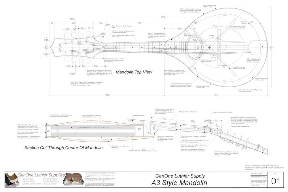 Mandolin, Banjo, Violin & Dulcimer Plans GenOne Luthier Services