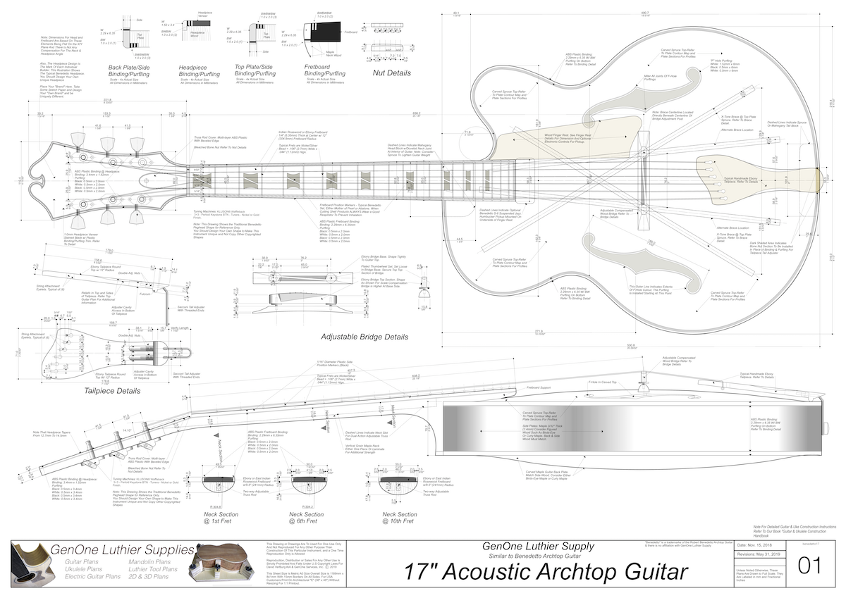 Benedetto 17 Archtop Guitar Plans
