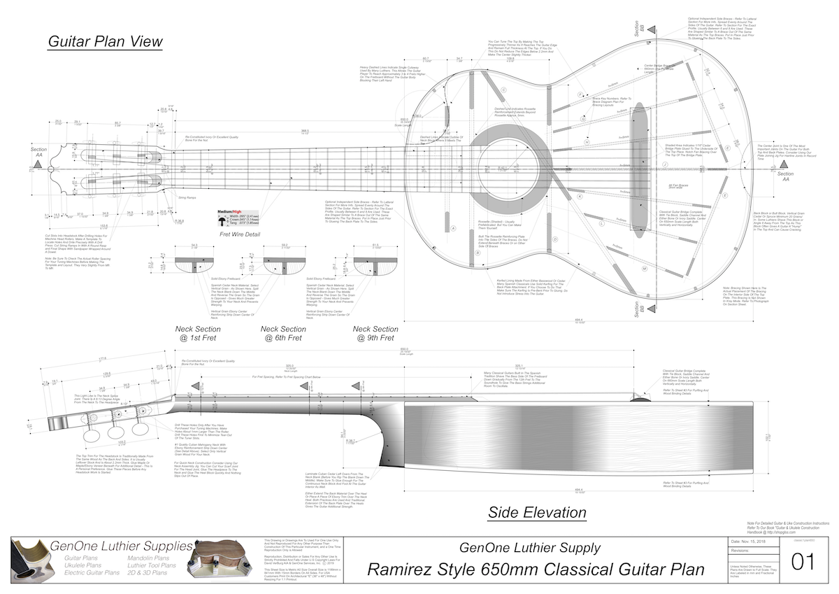 Classical Guitar Plans - GenOne Luthier Services