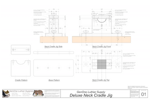 Deluxe Neck Cradle Plans, top, side and end views