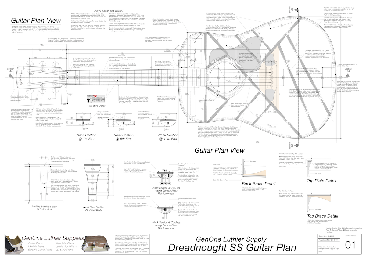 Dreadnought SS Guitar Plans