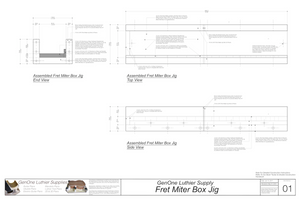 Fret Miter Box Plans Assembled Jig, Top, Side and End Views