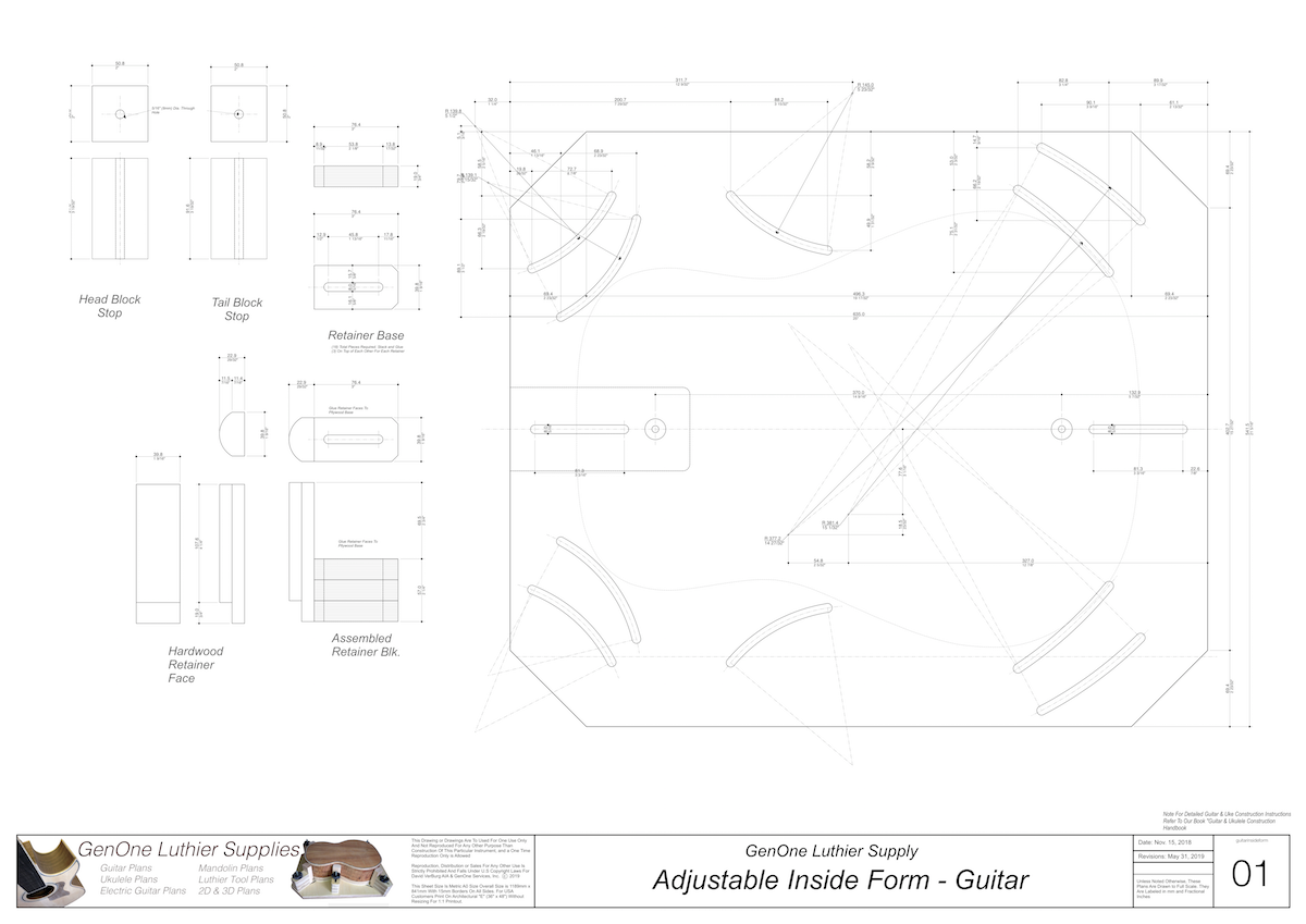 Adjustable Inside Form Plans - Guitar - GenOne Luthier Services