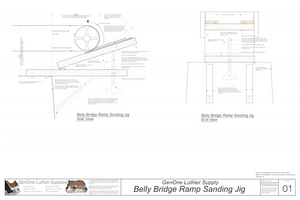 Belly Bridge Ramp Sanding Jig Plans Assembled jig plans side and end views