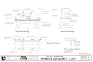 Unheated Side Bender Half Size Top, Side & End Views, Alternate Spreader Detail