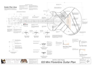 GS Mini Florentine Guitar, Plan View