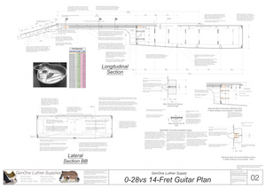 0-28vs 14-Fret Guitar Plans Sections & Details