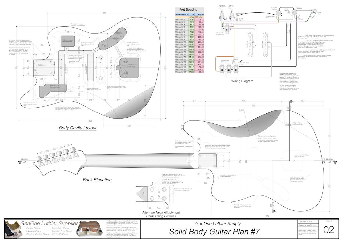 '65 Jaguar Back View, Cutting Template, Wiring Diagram