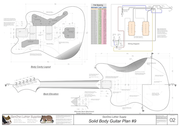 Solid Body Electric Guitar Plan #9 - GenOne Luthier Services