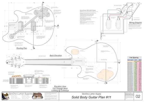 Solid Body Electric Guitar Plan #11 - GenOne Luthier Services