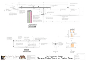 Classical Guitar Plans - Torres Bracing s Sections & Details