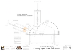 Cutaway Attachment for Heated Guitar Bender Plans Showing Assembled Tool Mounted on Guitar Bender