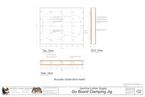 Go Board Glue-up Tool Plans Arch mold top, side and end elevations