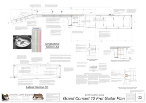Grand Concert 12-Fret Guitar Plans Sections & Details