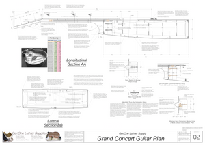 Grand Concert Guitar Plans Sections & Details