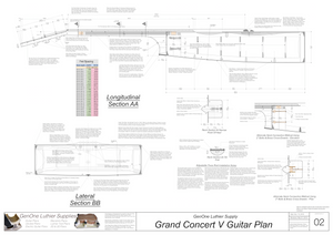 Grand Concert V Guitar Plans Sections & Details