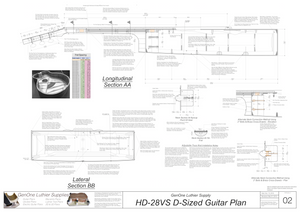 HD-28VS 12-Fret Guitar Plans Guitar Plans Sections & Details