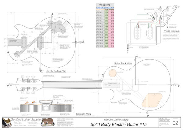 Solid Body Electric Guitar Plan #15 - GenOne Luthier Services