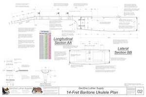 Baratone 14 Ukulele Plans Sections & Details