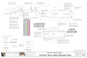 Tenor 14 Bell Shaped Ukulele Plans Sections & Details