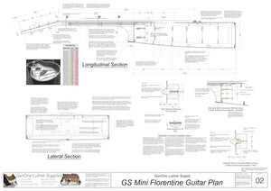 GS Mini Florentine Guitar, Section Views