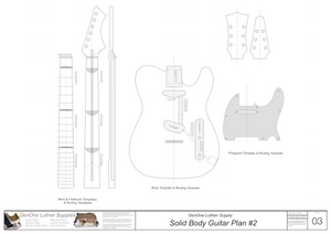 Solid Body Electric Guitar Plan #2 template sheet