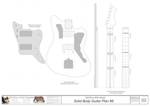 Solid Body Electric Guitar Plan #8 Guitar Template Sheet
