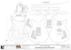 Solid Body Electric Guitar Plan #15 - GenOne Luthier Services
