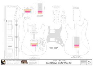 Solid Body Electric Guitar Plan #5 Guitar Template Sheet