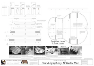 Grand Symphony 12-String Guitar Plan Back Layout & Back Brace Layouts