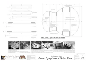 Grand Symphony V-Brace Guitar Plans Plans Back Layout & Back Brace Layouts