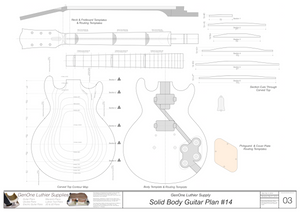 Solid Body Electric Guitar Plan #14 Guitar Template Sheet