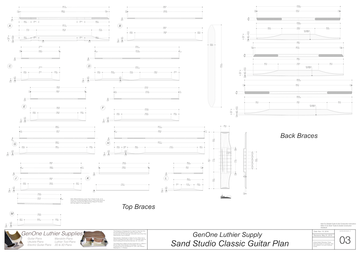 Electric Nylon String Guitar Plans - GenOne Luthier Services
