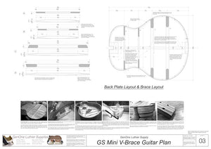 GS Mini V-Brace Guitar, Back & Back Braces