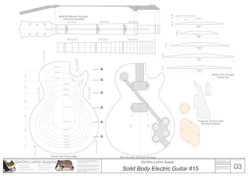 Solid Body Electric Guitar #15 2D CNC Files