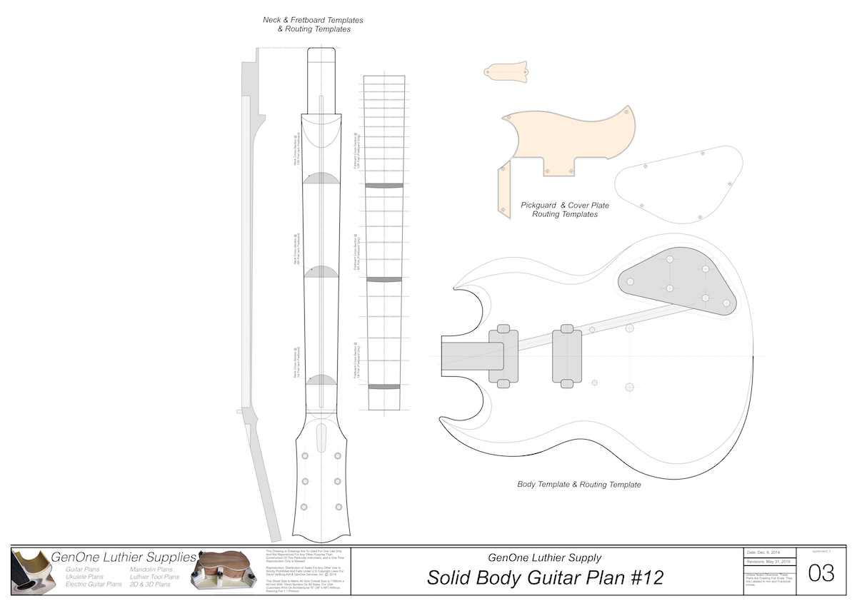 Solid Body Electric Guitar #12 2D CNC Files