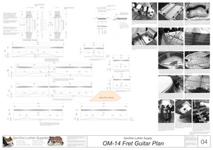 OM-14 Fret Guitar Plans Top Brace Layouts