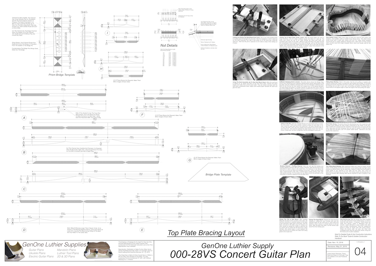 000-28vs Guitar Plans Top Brace Layouts