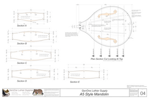 A5 Mandolin Plan Sections, Body Cross Sections