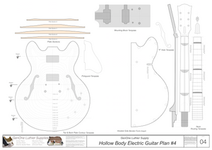 Hollow Body Electric Guitar Plan #4 Template sheet