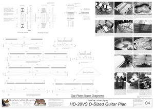 HD-28VS 12-Fret Guitar Plans Guitar Plans Top Brace Layouts