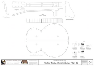 Hollow Body Electric Guitar Plan #2 Template sheet