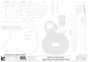 Electric Nylon Guitar Plans - Sand Paul Yandell, Template Sheet